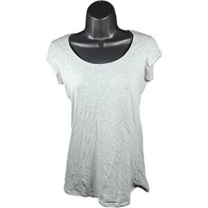 Old Navy Small Minimalist Scoop Neck Gray Tee Soft Jersey Basic Top